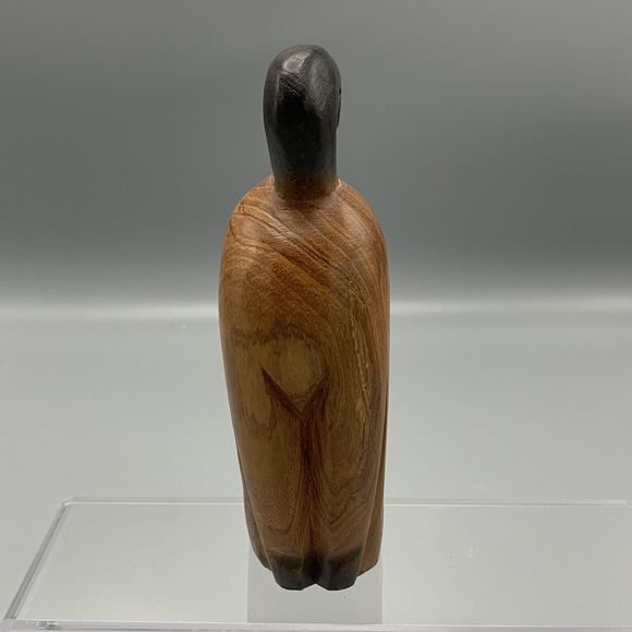 Cute Arched Back Brown Cat Hand Carved Solid Piece of Wood Halloween 6.5 in Tall - Picture 4 of 10